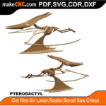 Pterodactyl Dinosaur Anatomically Correct : 3d Puzzle, Laser Cut 