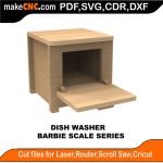3D puzzle of a Barbie Dishwasher, precision laser-cut CNC template