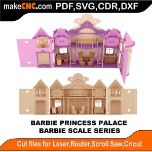 3D puzzle of a Princess Palace, precision laser-cut CNC template