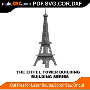 3D puzzle of the Eiffel Tower, precision laser-cut CNC template