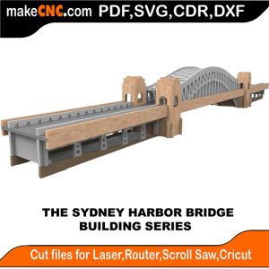 3D puzzle of the Sydney Harbour Bridge, precision laser-cut CNC template