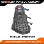3D puzzle of The Dalek from Doctor Who, precision laser-cut CNC template