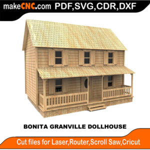 Bonita Granville Dollhouse Scroll Saw Model DXF SVG Plans Toy Laser Cricut Silhouette