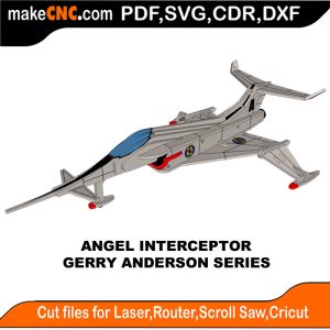 3D puzzle of Angel Interceptor, precision laser-cut CNC template