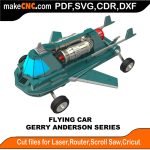3D puzzle of Flying Car (Super Car), precision laser-cut CNC template