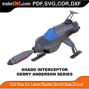 3D puzzle of Shado Interceptor, precision laser-cut CNC template