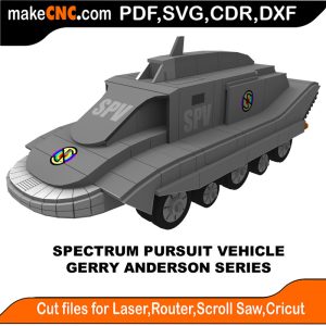 3D puzzle of Spectrum Pursuit Vehicle, precision laser-cut CNC template