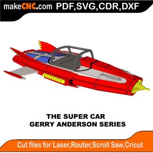 3D puzzle of Super Car, precision laser-cut CNC template