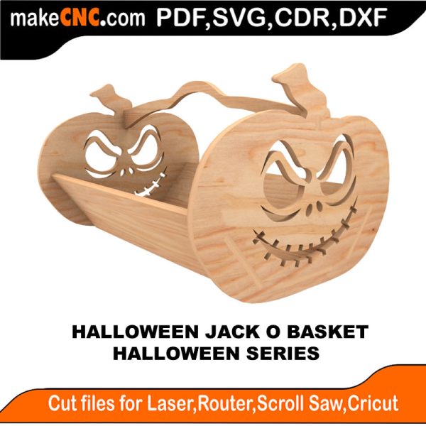 Halloween Jack-O-Basket - Halloween Pattern : 3D Puzzle, Laser Cut ...