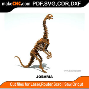 Jobaria Dinosaur Scroll Saw Model DXF SVG Plans Toy Laser Cricut Silhouette