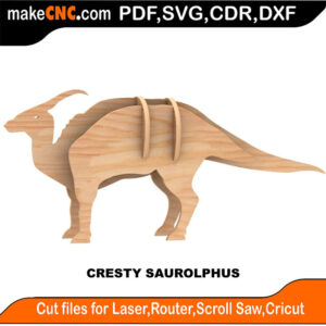 Cresty Saurolophus - Kool Dinosaur 3D Puzzle Pattern for CNC Laser Router