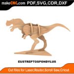 Eustreptospondylus - Kool Dinosaur 3D Puzzle Pattern for CNC Laser Router