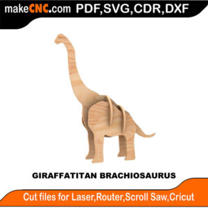 Giraffatitan Brachiosaurus - Kool Dinosaur Scroll Saw Model DXF SVG Plans Toy Laser Cricut