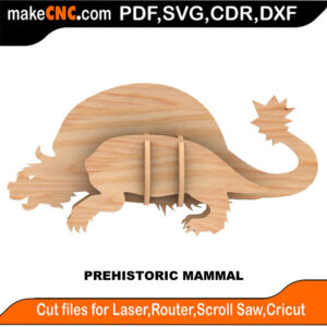 Kool Prehistoric Mammal Dinosaur 3D Puzzle Pattern for CNC Laser Router