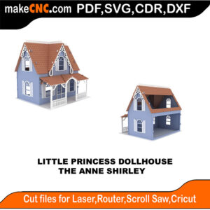 Anne Shirley Little Princess Dollhouse Scroll Saw Model DXF SVG Plans Toy Laser Cricut Silhouette