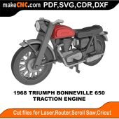 The Triumph Bonneville 650 - Motorcycle : 3D Puzzle, Laser Cut, Scroll ...