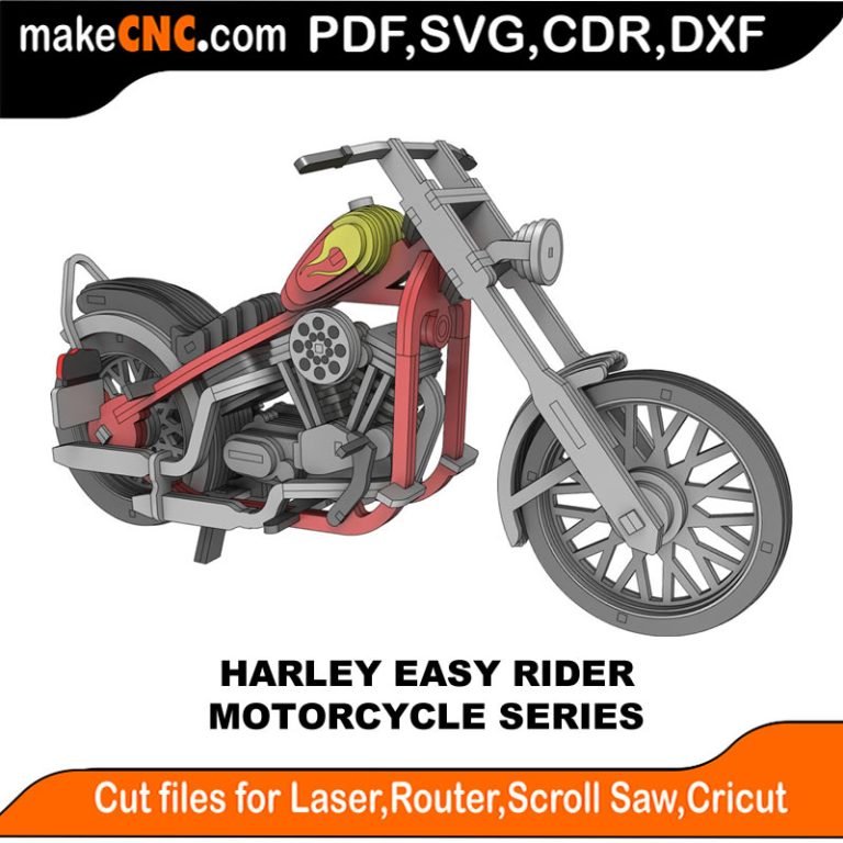 The Harley Easy Rider - Motorcycle : 3D Puzzle, Laser Cut, Scroll Saw ...