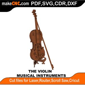 3D puzzle of The Violin, precision laser-cut CNC template