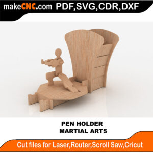 Martial Arts Pen Holder 3D Puzzle Pattern for CNC Laser Router