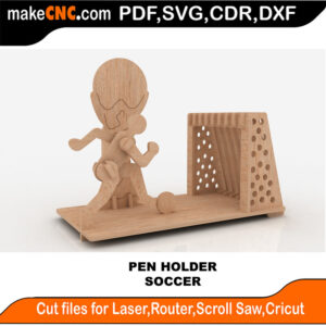 Soccer Pen Holder 3D Puzzle Pattern for CNC Laser Router