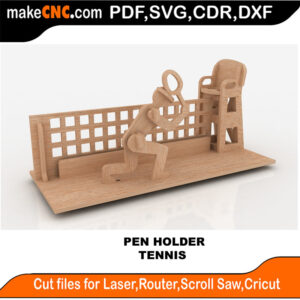3D Tennis Pen Holder Puzzle Pattern for CNC LASER ROUTER