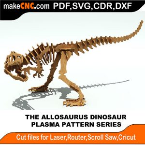 The Allosaurus Dinosaur Plasma Version SheetCAM BobCAD-CAM TurboCAD LightBurn Alibre Design Rhino Mach 3