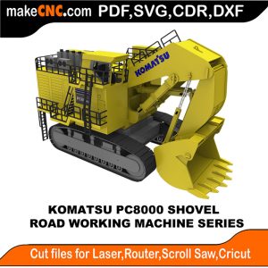 3D puzzle of the Komatsu PC8000 Shovel, precision laser-cut CNC template