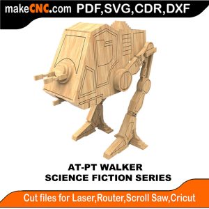 3D puzzle of an AT-PT Walker, precision laser-cut CNC template
