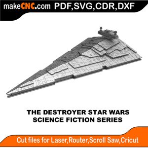 3D puzzle of a Star Destroyer, precision laser-cut CNC template