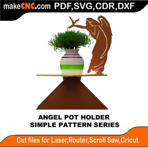 3D puzzle of an Angel Pot Holder, precision laser-cut CNC template