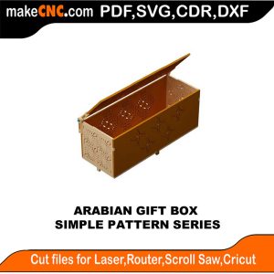 3D puzzle of The Arabian Gift Box, precision laser-cut CNC template