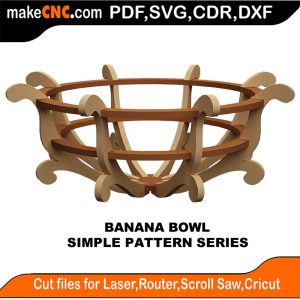 3D puzzle of Banana Bowl, precision laser-cut CNC template