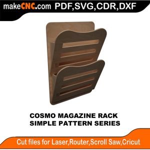 3D puzzle of Cosmo Magazine Rack, precision laser-cut CNC template