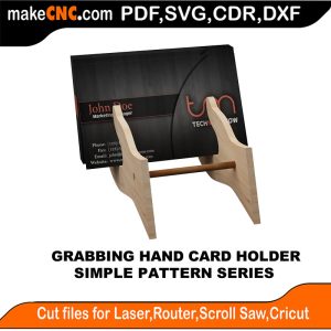 3D puzzle of Grabbing Hand Card Holder, precision laser-cut CNC template