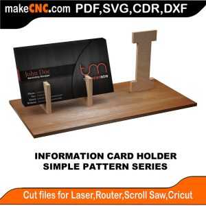 3D puzzle of an Information Card Holder, precision laser-cut CNC template