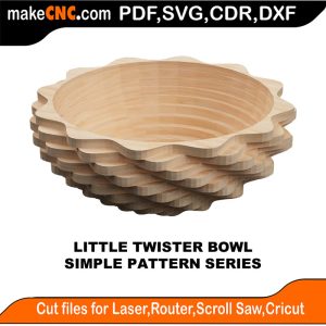 3D puzzle of Little Twister Bowl, precision laser-cut CNC template