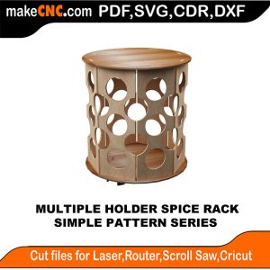 3D puzzle of Multiple Holder Spice Rack, precision laser-cut CNC template