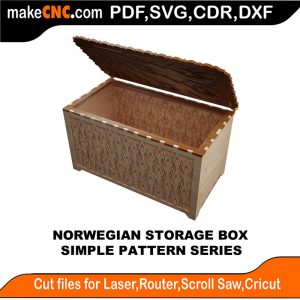 3D puzzle of Norwegian Storage Box, precision laser-cut CNC template