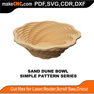 3D puzzle of Sand Dune Bowl, precision laser-cut CNC template