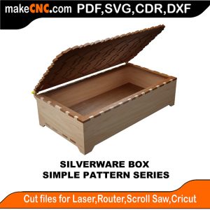 3D puzzle of Silverware Deco Box, precision laser-cut CNC template