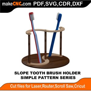 3D puzzle of Slope Toothbrush Holder, precision laser-cut CNC template