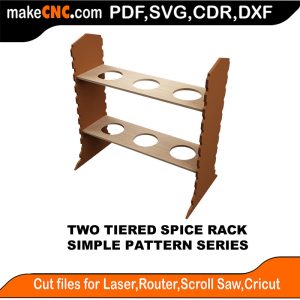 3D puzzle of Two Tiered Spice Rack, precision laser-cut CNC template