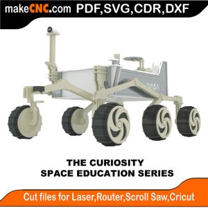 3D puzzle of Curiosity Rover, precision laser-cut CNC template