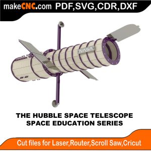 3D puzzle of Hubble Space Telescope, precision laser-cut CNC template