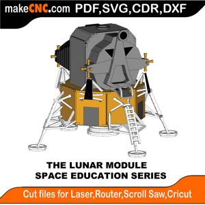 3D puzzle of Apollo Lunar Module, precision laser-cut CNC template