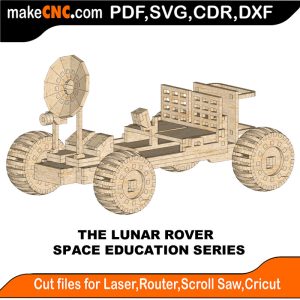 3D puzzle of Lunar Rover, precision laser-cut CNC template