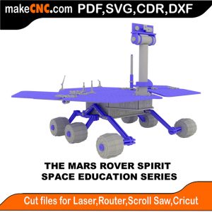 3D puzzle of Mars Rover Spirit, precision laser-cut CNC template