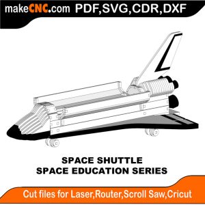 3D puzzle of Space Shuttle, precision laser-cut CNC template