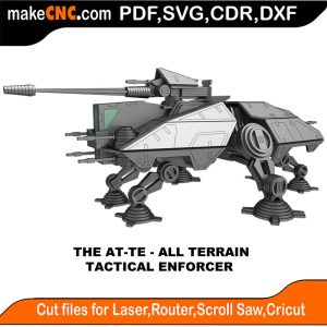 Star Wars AT-TE Vehicle 3D Puzzle Pattern for CNC Laser Router Silhouette Die Cutter Scroll Saw Model DXF SVG Plans Toy Laser Cricut Silhouette