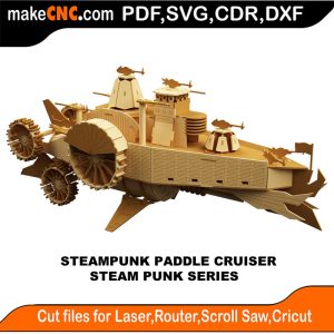 3D puzzle of a Paddle Cruiser, precision laser-cut CNC template